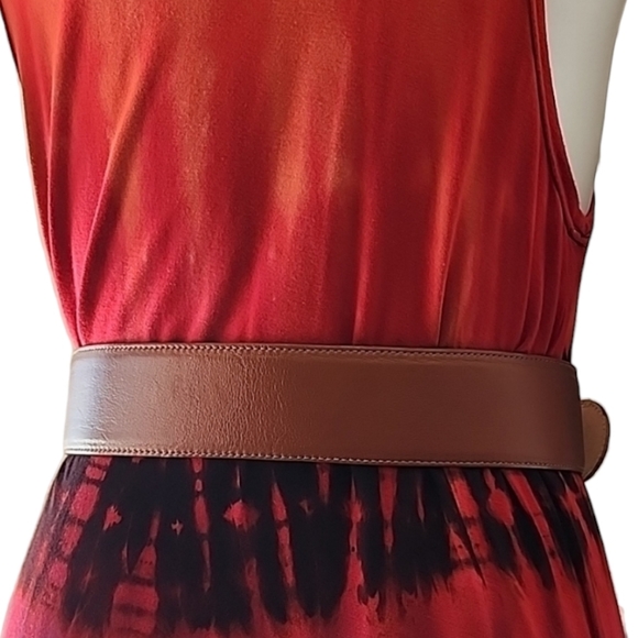 VINTAGE ROBERT LEE MORRIS Leather Belt Gold Swirl Buckle Wearable Art Deco 80s - Picture 8 of 16